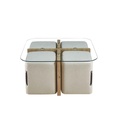 Table basse avec 4 poufs Shana