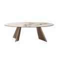 TABLE BASSE CERAMIQUE-BLANC & TAUPE-53124BT-NEMO