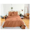 Parure 220X240 gaze de coton CARAMEL